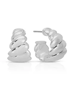 Серьги-Кольца «Поворот судьбы» Ettika, silver