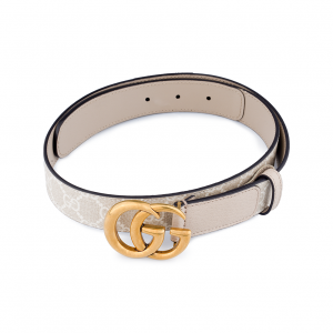 Тонкий пояс Gg Marmont Gucci, экрю