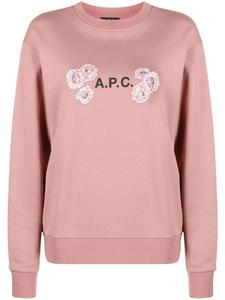 A.P.C. толстовка с логотипом, розовый