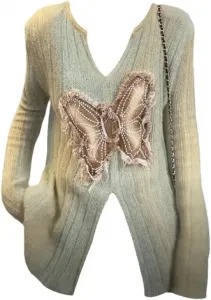 Футболка женская Harajuku Korean Y2k с длинным рукавом и V-образным вырезом