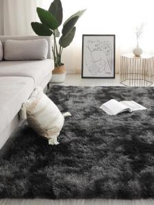 Xinglianxin Ковер 140х200 см для спальни/гостиной, моющийся войлочный, черно-серый, повышенной плотности