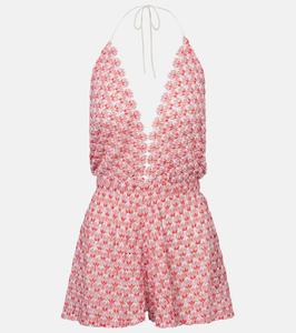 Открытый трикотажный комбинезон с ламе Missoni, красный