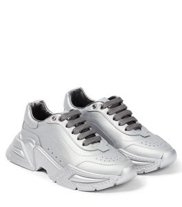 Кожаные кроссовки Flash Dolce&Gabbana, серебряный