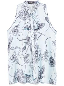 Блузка STYLAND с цветочным принтом, синий