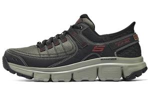 Кроссовки для активного отдыха на открытом воздухе мужские с низким верхом, черные/зеленые Skechers