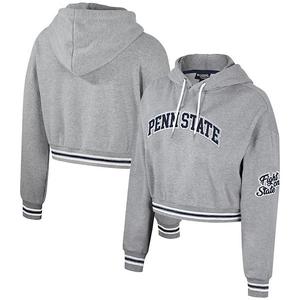 Женская худи cropped shimmer pullover hoodie the wild collective heather gray penn state nittany lions Unbranded