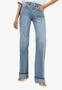 Джинсы-Сигареты прямого кроя с подвернутым низом и широкими штанинами Lipsy, Mid Wash Blue