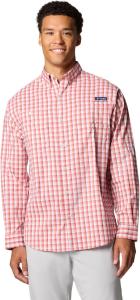 Columbia мужская PFG Tamiami II UPF 40 рубашка для рыбалки с длинным рукавом, Dusty Crimson Gradient Check