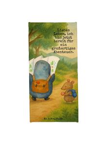 Mr. & Mrs. Panda Полотенце с изображением пингвина и мыши-туриста и надписью белого цвета