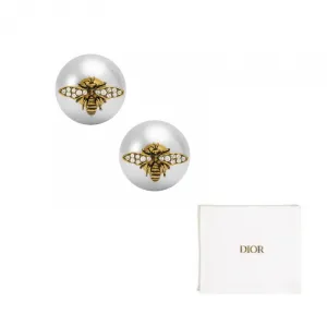 Серьги Metal Resin Crystal DIOR, белый