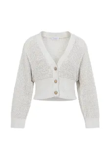 Хлопковый кардиган на пуговицах с V-образным вырезом Brunello Cucinelli, бежевый