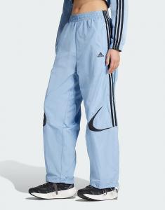 Спортивные брюки Teamgeist adicolor oversize пепельно-синего цвета Adidas Originals