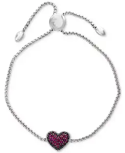 Браслет-Слайдер Effy с рубиновым кластером (5/8 карата) из стерлингового серебра Effy Collection, ruby