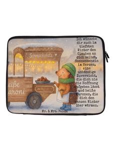 Mr. & Mrs. Panda Сумка для ноутбука с изображением ежика и каштана, с надписью белого цвета