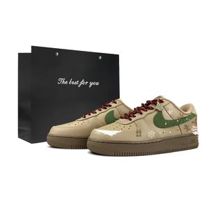 Nike Air Force 1 устойчивые к истиранию низкие скейтборд кроссовки Unisex Wheat