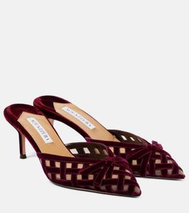 Бархатные мюли Romance 65 Aquazzura, цвет merlot