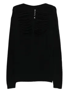 Свитер с вырезом спереди Rick Owens, черный