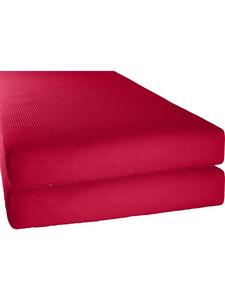 Erwin Müller Комплект из 2 простыней из жатой ткани, Вертинген, красного цвета