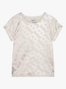 BOSS Kids футболка с металлизированным логотипом HUGO BOSS, White