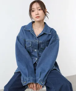 свободная джинсовая куртка