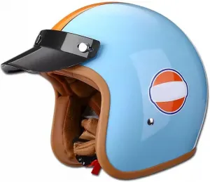 Мотоциклетный полушлем в винтажном стиле, открытый шлем 3/4 со съемным козырьком, шлем для мотоцикла, шлем для скутера, одобренный ECEDOT, полушлем для взрослых, мужчин и женщин LPXPLP, 1