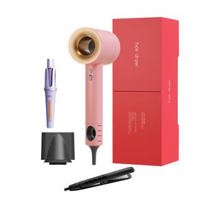 Фен ZC-02 с отрицательными ионами для ухода за волосами, быстрая сушка при низкой температуре Ai wo de, розовый