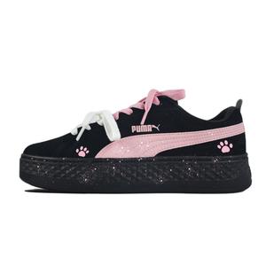 PUMA Smash Platform Pink Paw устойчивые к истиранию дышащие низкие кроссовки для скейтбординга women's
