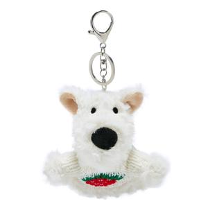 Bowl Кулон-игрушка плюш West Highland White Terrier с 3D эффектом и объемным дизайном, высота 13см