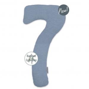 Подушка боковая для сна и кормления Theraline my7- меланжевый сине-серый, размер 150х80 см, Bamboo-Collecti