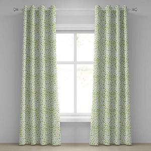 Занавеска с люверсами Abakuhaus Leaves 2 шт, 280x260x0,5 см, зеленый
