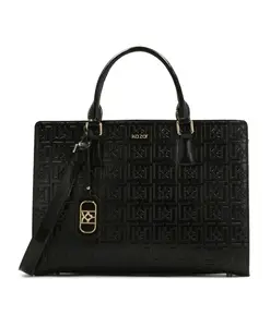 Большая жесткая сумка с тисненым рисунком. Kazar, черный