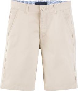 Шорты Tommy Hilfiger Boys Flat Front из смеси твила, детская школьная форма, Khaki