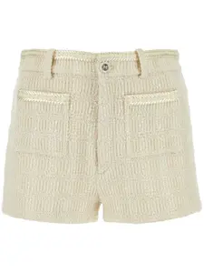 Твидовые шорты строгого кроя из смесовой шерсти Gucci, белый
