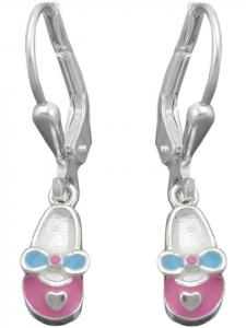Gallay Серьги 24х5 мм, серебро 925 пробы, разноцветные