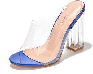 Кейп Роббин Фьюжн Прозрачные массивные ботильоны на высоком каблуке для женщин Cape Robbin, Blue