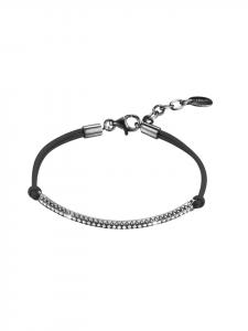 Женский браслет Esprit серебристо-черного цвета, изготовленный из серебра 925 пробы и текстиля