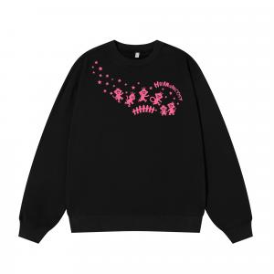 Свитшот с круглым вырезом Unisex HUANQIU, черный (fleece-lined)