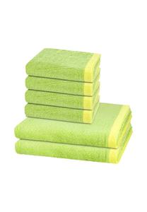 Набор полотенец Cawö Lifestyle Splash, 6 штук, фисташковый / лимонный