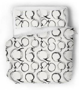 Сатиновое постельное белье clash of apples Sense Eight, серый