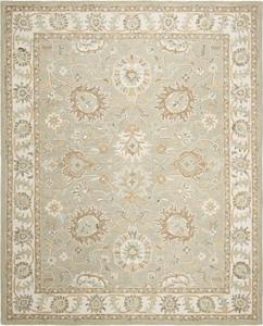 Ковер SAFAVIEH, 183 x 183 см, Blossom Collection — Sage & Ivory, ручной работы из шерсти, идеален для помещений с высокой проходимостью в гостиной, спальне (BLM702W)