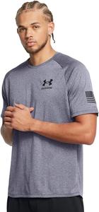 Футболка с коротким рукавом Freedom Tech от Under Armour Mens, (413) Midnight Navy Light Heather/Black