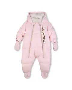 Детское пальто розового цвета с длинными рукавами Karl Lagerfeld Kids