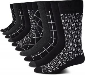 Мужские повседневные носки Tommy Hilfiger из мягкой хлопковой смеси - 10 пар, Black Assorted