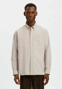 Рубашка slhregrickox Selected, Savannah Tan Detailmixed White