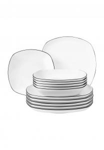 Столовый сервиз "lido" фарфоровый 12-предметный Lido Seltmann Weiden белый/чёрный