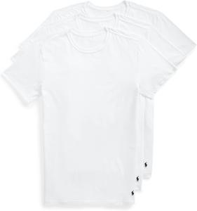 Футболка POLO RALPH LAUREN Men's Slim Fit Stretch Crew Undershirts (3-Pack), White/Navy - 3 Pack