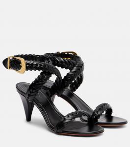 Плетеные кожаные сандалии Helix 75 Zimmermann, черный