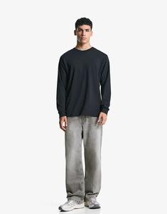 Джинсы Bershka Baggy светло-серого цвета