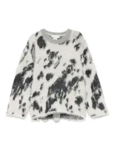 Свитер с анималистичным принтом Stella McCartney Kids, белый