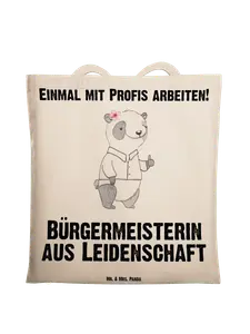 Сумка для переноски Mr & Mrs Panda Bürgermeisterin Leidenschaft, кремовый